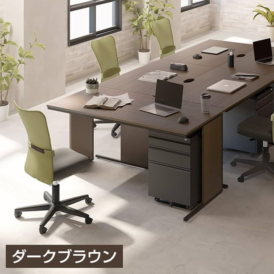 オフィスコム 平デスク Z-LWD-1270ダークブラウン事務机 アジャスター付 Amazon | オフィスコム オフィスデスク 平机 幅1200×奥行700×高